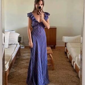 Doen Lulani Dress in French Azure Plaid